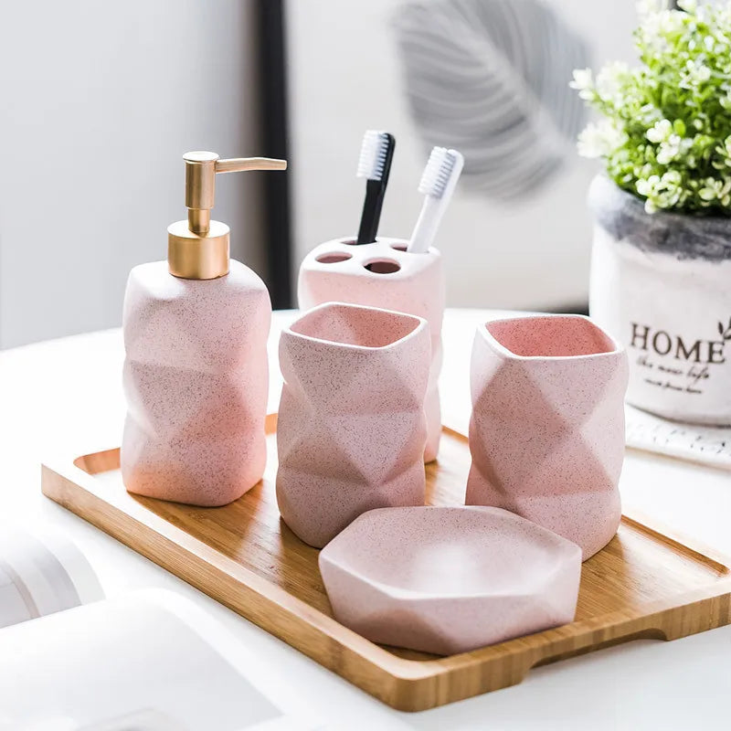Bathroom Accessory Set Ceramic Scandinavian Minimalist