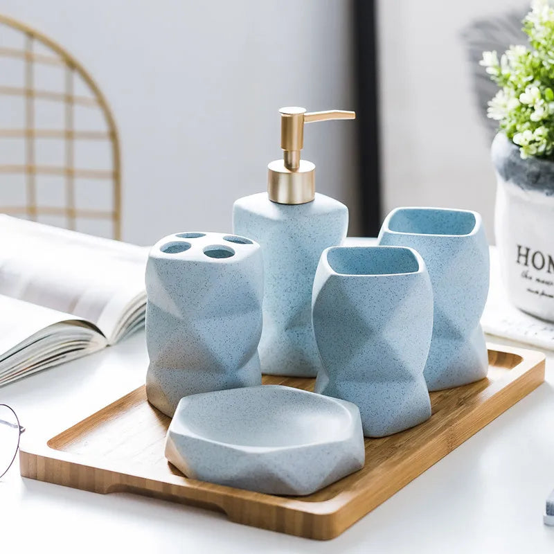 Bathroom Accessory Set Ceramic Scandinavian Minimalist