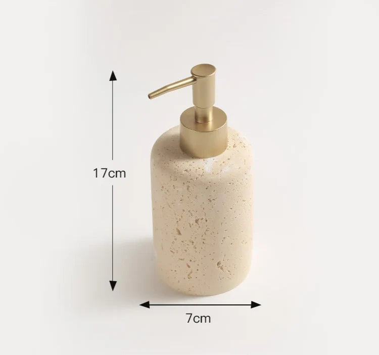 Bathroom Accessory Set Genuine Travertine Four Piece