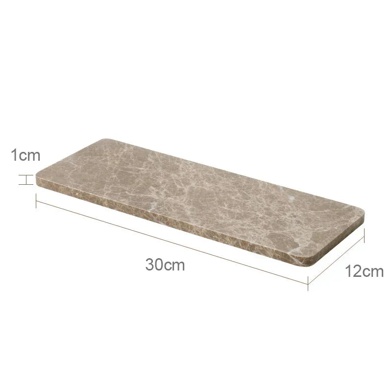 Bathroom Accessory Set Handcrafted Emperador Light Marble 7-Piece