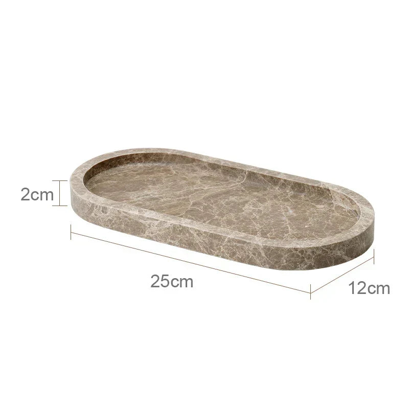Bathroom Accessory Set Handcrafted Emperador Light Marble 7-Piece