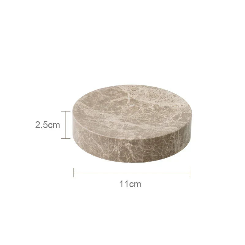 Bathroom Accessory Set Handcrafted Emperador Light Marble 7-Piece