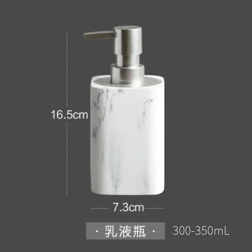 Bathroom Accessory Set Marble-Effect & Water-Resistant 4-Piece