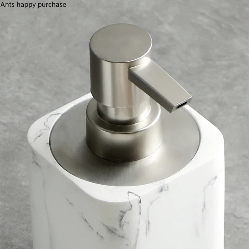 Bathroom Accessory Set Marble-Effect & Water-Resistant 4-Piece