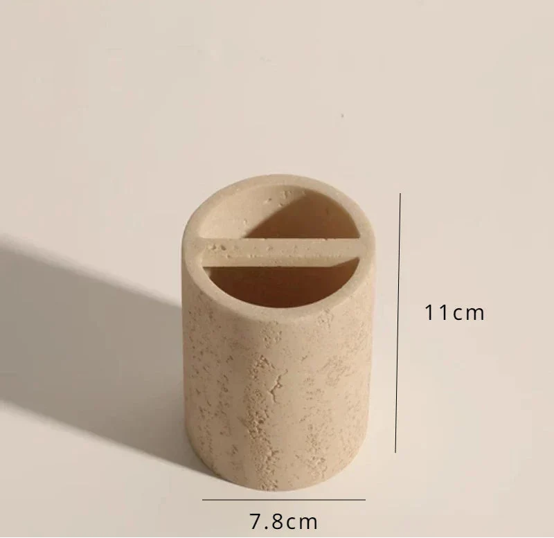 Bathroom Accessory Set Natural Sandstone Eco Friendly