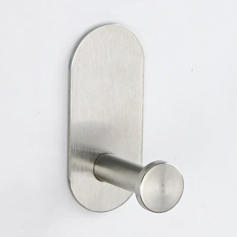 Bathroom Accessory Set No-Drill Self-Adhesive Brushed Stainless Steel