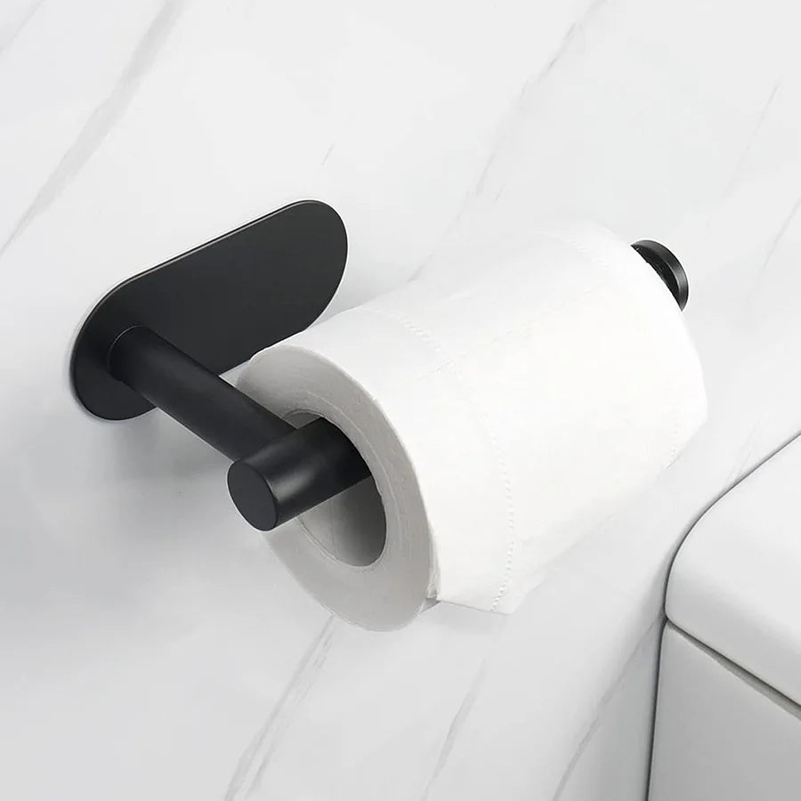 Bathroom Accessory Set No-Drill Self-Adhesive Brushed Stainless Steel