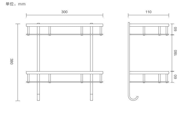 Bathroom Corner Shelf Solid Brass Antique Bronze Finish