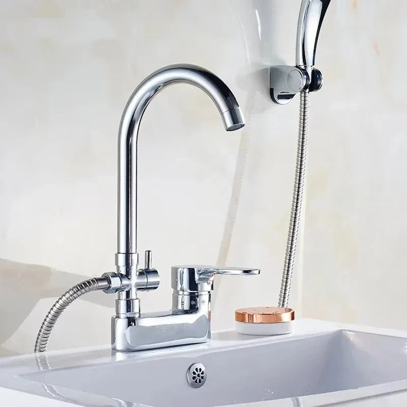 Bathroom Faucet Brass Single-Handle Deck-Mount