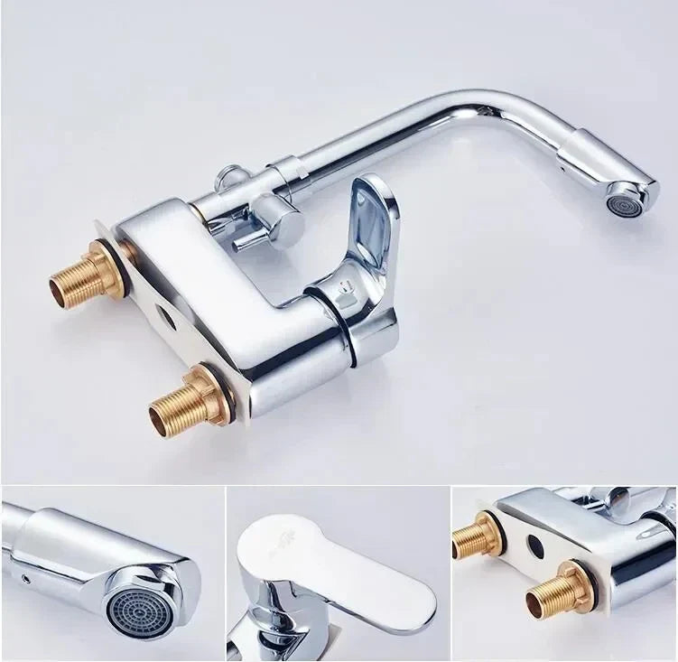Bathroom Faucet Brass Single-Handle Deck-Mount