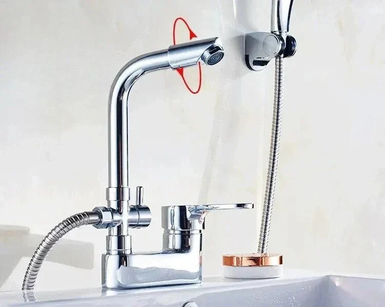 Bathroom Faucet Brass Single-Handle Deck-Mount