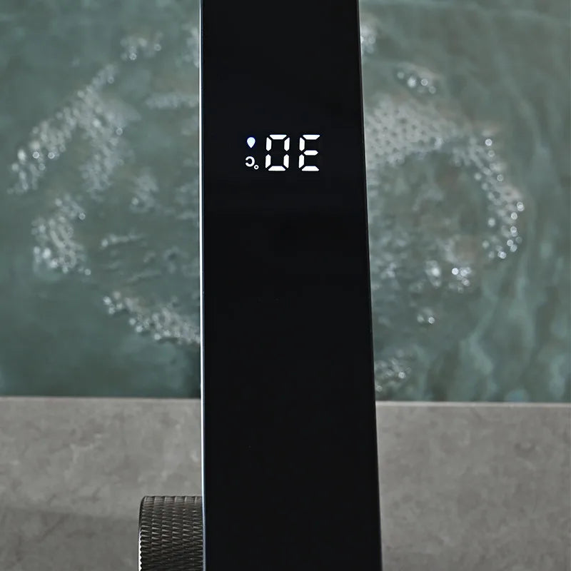Bathroom Faucet LED Temperature Display Solid Brass Ceramic Cartridge