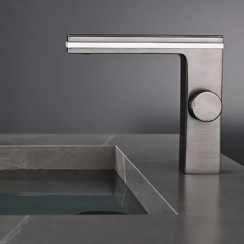 Bathroom Faucet LED Temperature Display Solid Brass Ceramic Cartridge