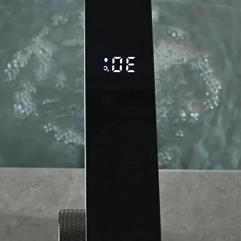 Bathroom Faucet LED Temperature Display Solid Brass Ceramic Cartridge
