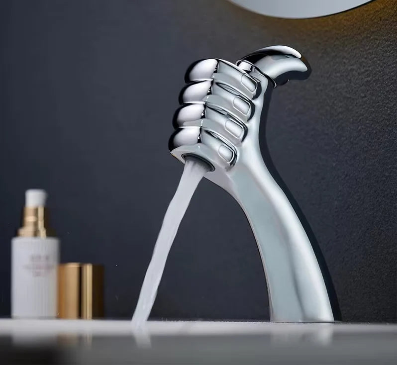 Bathroom Faucet Open Waterfall Solid Brass