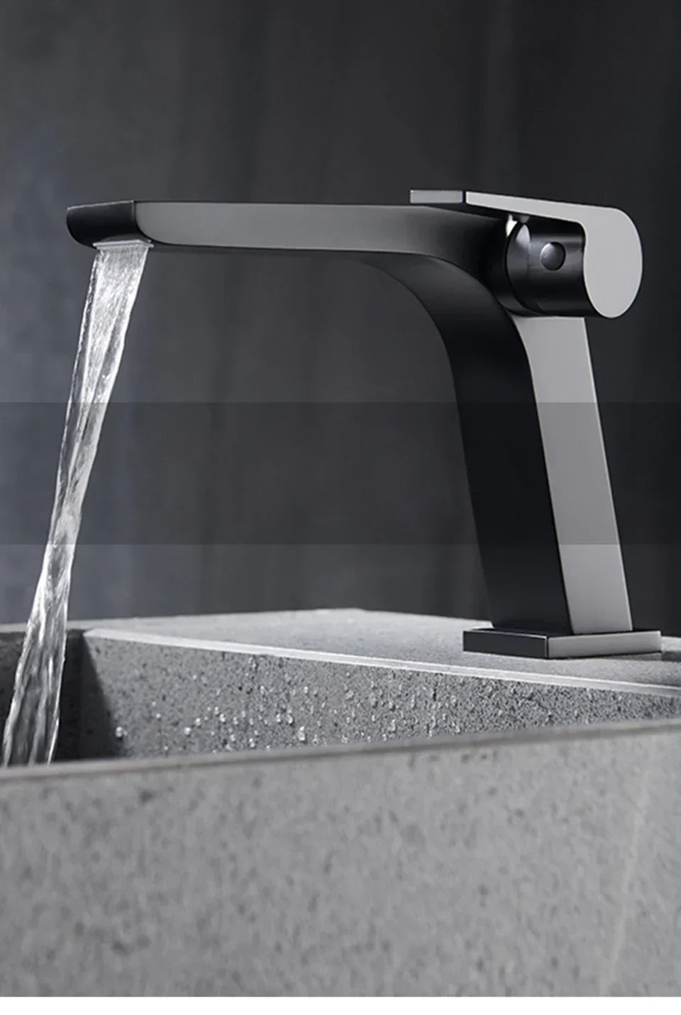 Bathroom Faucet Open Waterfall Solid Brass