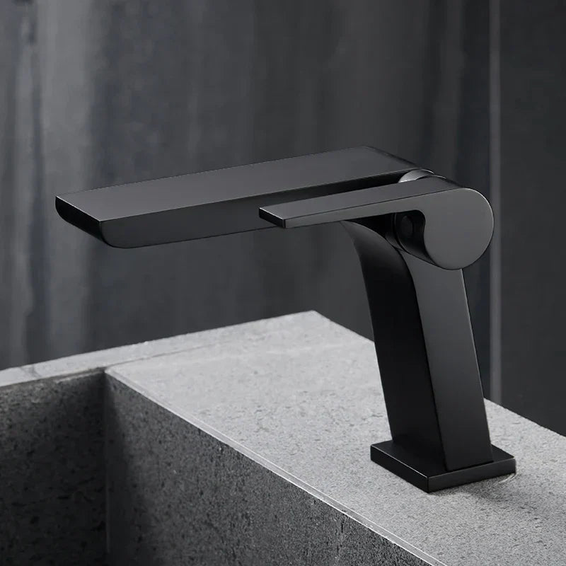 Bathroom Faucet Open Waterfall Solid Brass