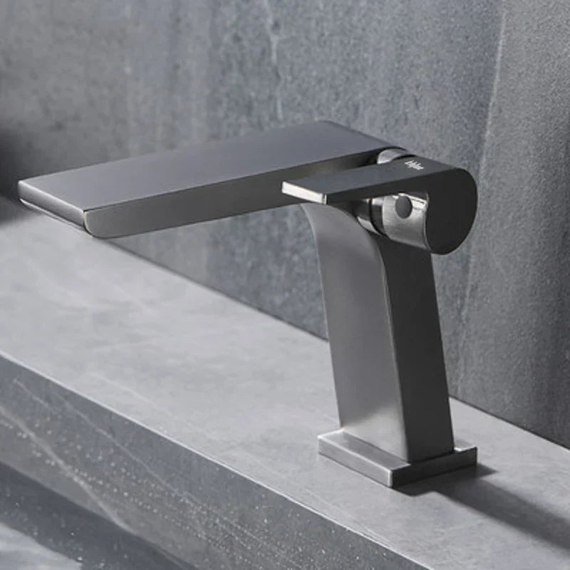 Bathroom Faucet Open Waterfall Solid Brass