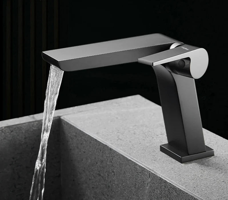 Bathroom Faucet Open Waterfall Solid Brass