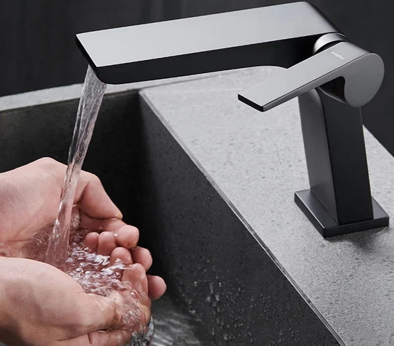 Bathroom Faucet Open Waterfall Solid Brass