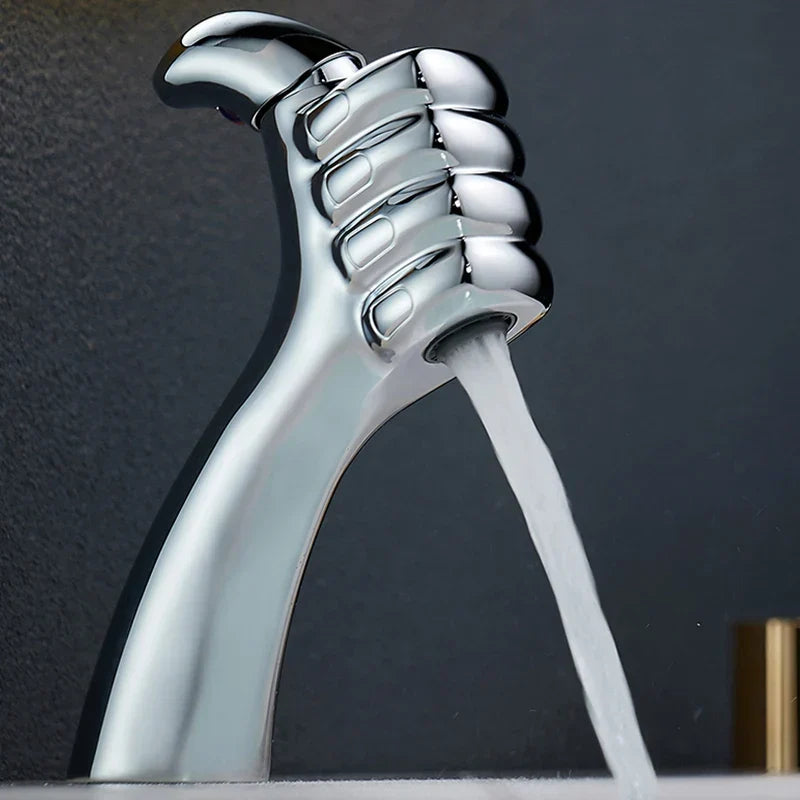 Bathroom Faucet Open Waterfall Solid Brass