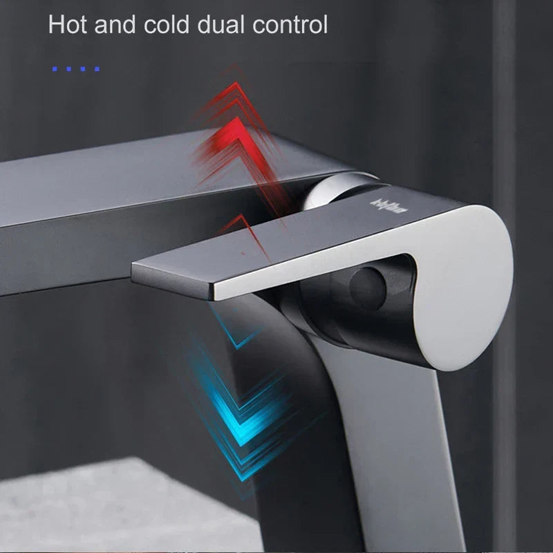 Bathroom Faucet Open Waterfall Solid Brass