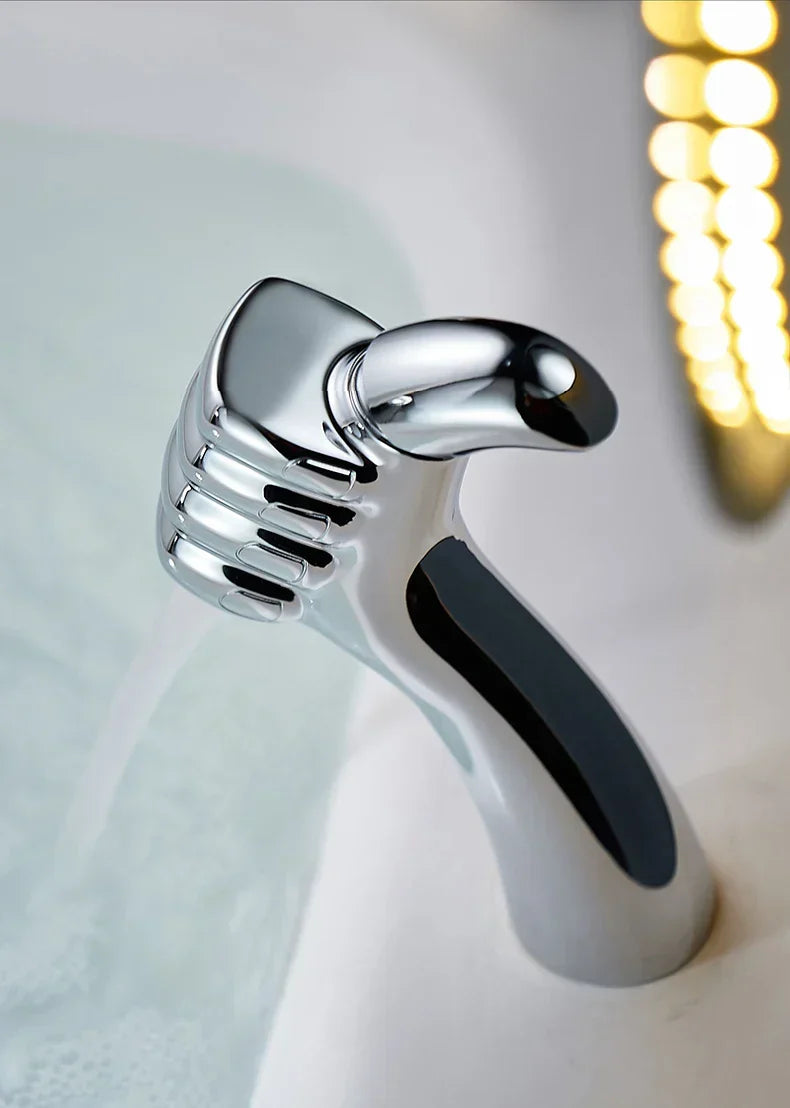 Bathroom Faucet Open Waterfall Solid Brass