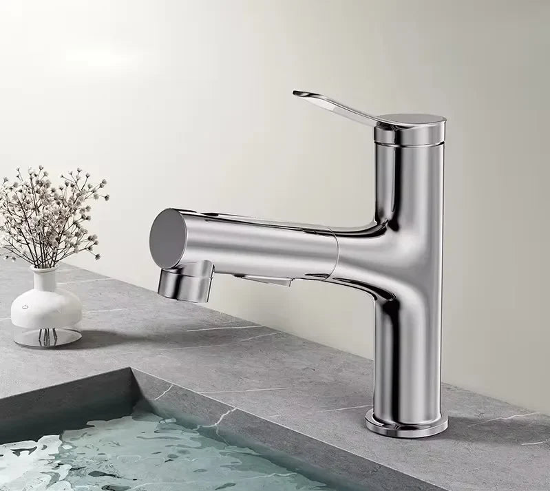 Bathroom Faucet Pull-Out Spout & Oral Rinse Brass Construction
