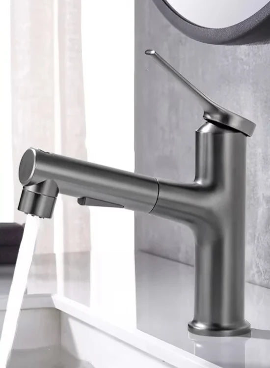 Bathroom Faucet Pull-Out Spout & Oral Rinse Brass Construction