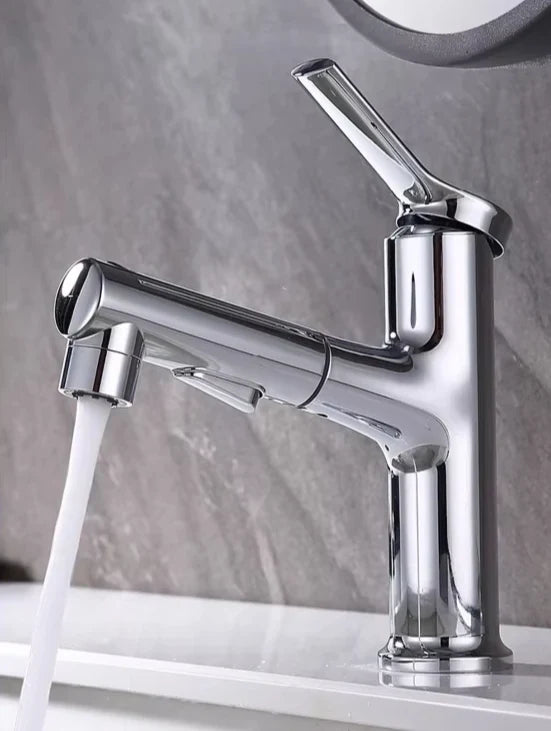 Bathroom Faucet Pull-Out Spout & Oral Rinse Brass Construction