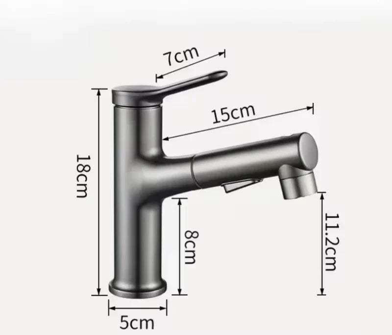 Bathroom Faucet Pull-Out Spout & Oral Rinse Brass Construction