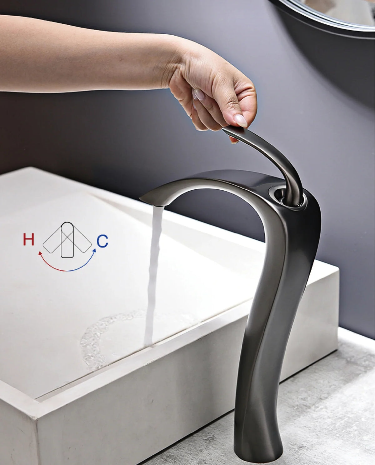 Bathroom Faucet Single-Handle Brass Construction & Ceramic Cartridge
