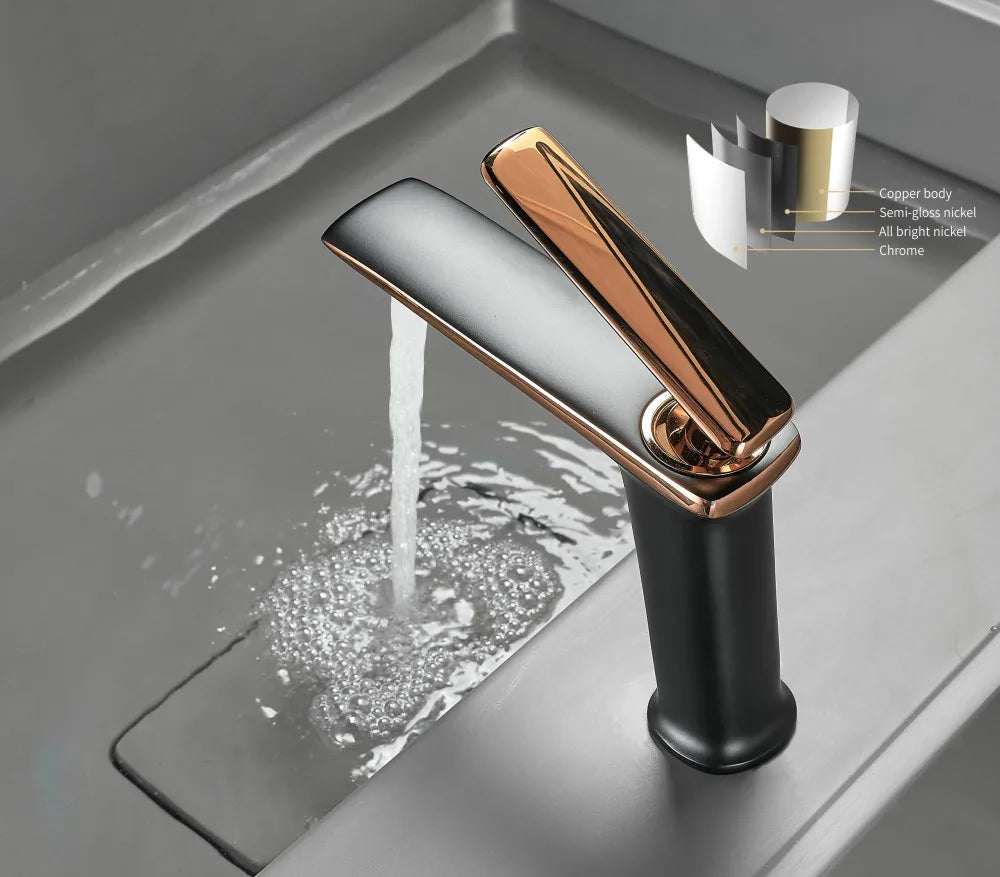 Bathroom Faucet Single-Handle Solid Brass Ceramic Disc Valve