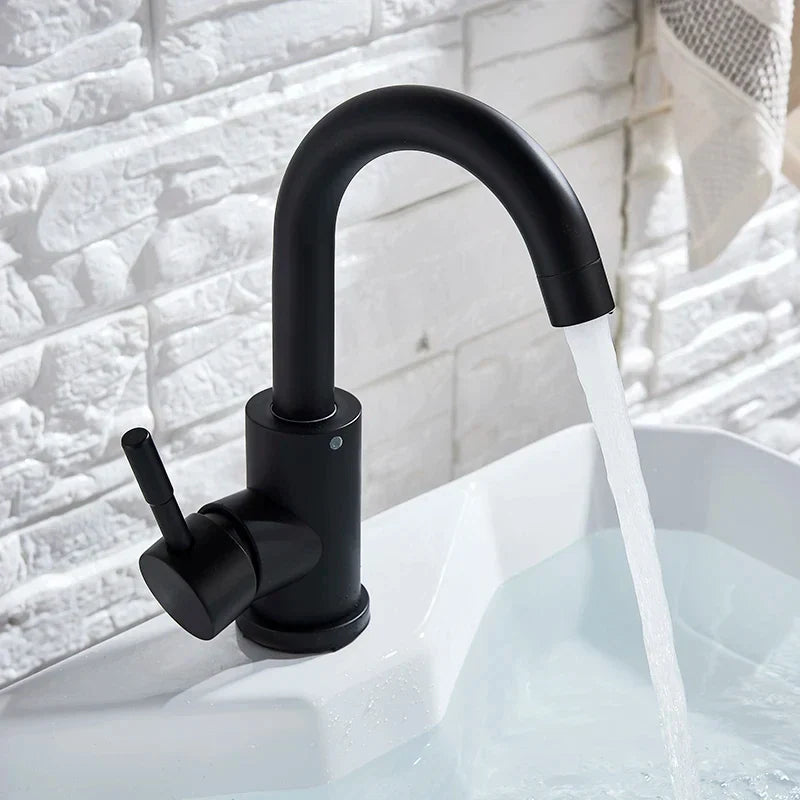 Bathroom Faucet Single-Handle Stainless Steel Deck-Mount