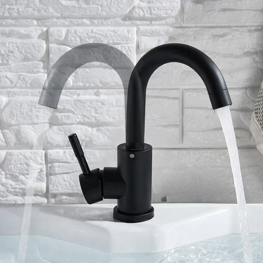 Bathroom Faucet Single-Handle Stainless Steel Deck-Mount