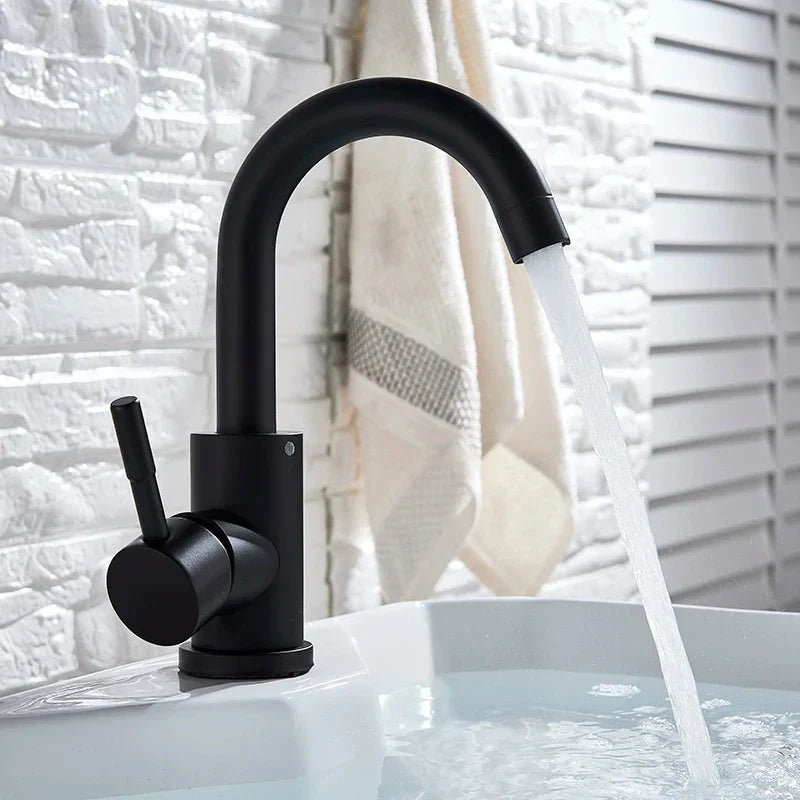 Bathroom Faucet Single-Handle Stainless Steel Deck-Mount