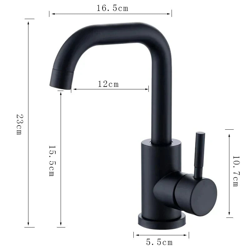 Bathroom Faucet Stainless Steel Ceramic Valve 360 Degree Swivel