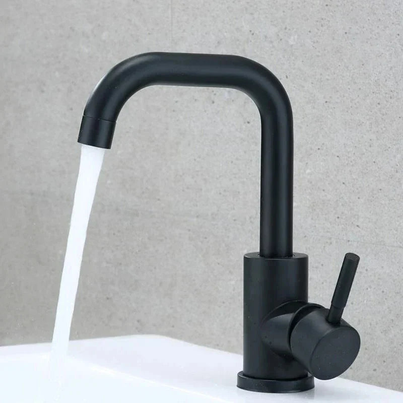 Bathroom Faucet Stainless Steel Ceramic Valve 360 Degree Swivel