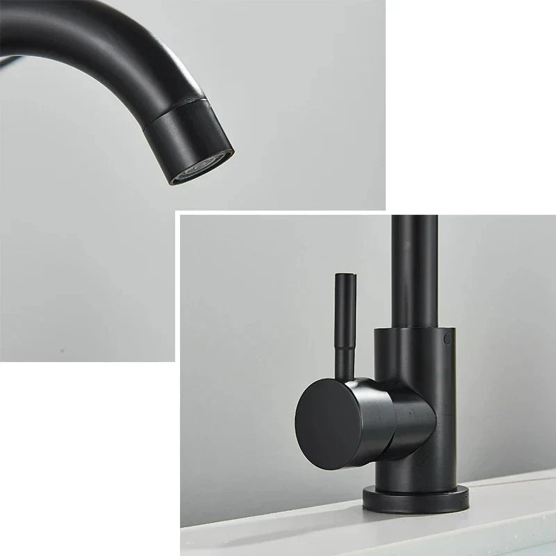 Bathroom Faucet Stainless Steel Ceramic Valve 360 Degree Swivel