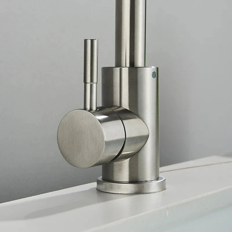 Bathroom Faucet Stainless Steel Ceramic Valve 360 Degree Swivel