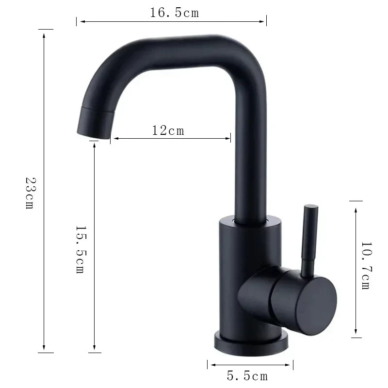 Bathroom Faucet Stainless Steel Ceramic Valve 360 Degree Swivel