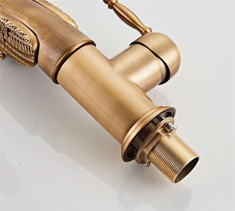 Bathroom Faucet Swan-Shaped Waterfall Brass Ceramic Cartridge