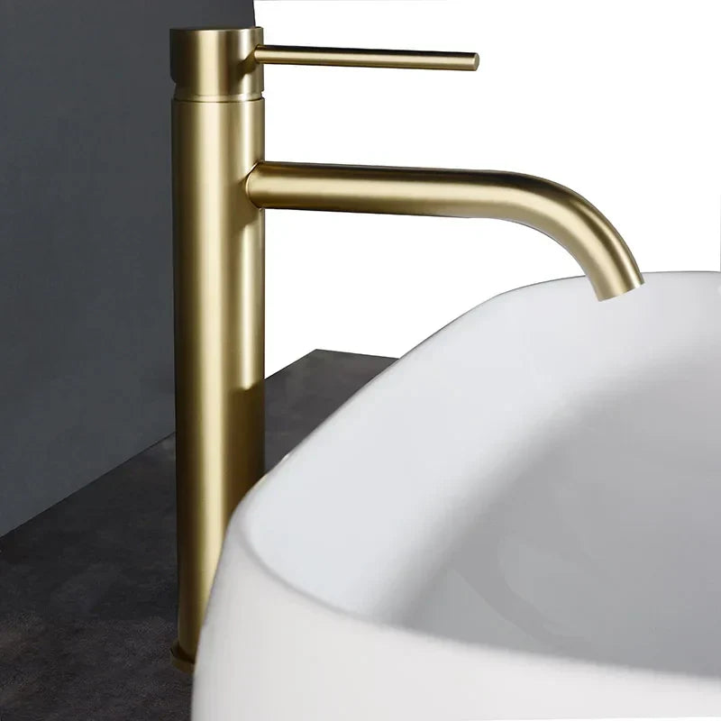 Bathroom Faucet Tall Stainless Steel Brushed Rose Gold