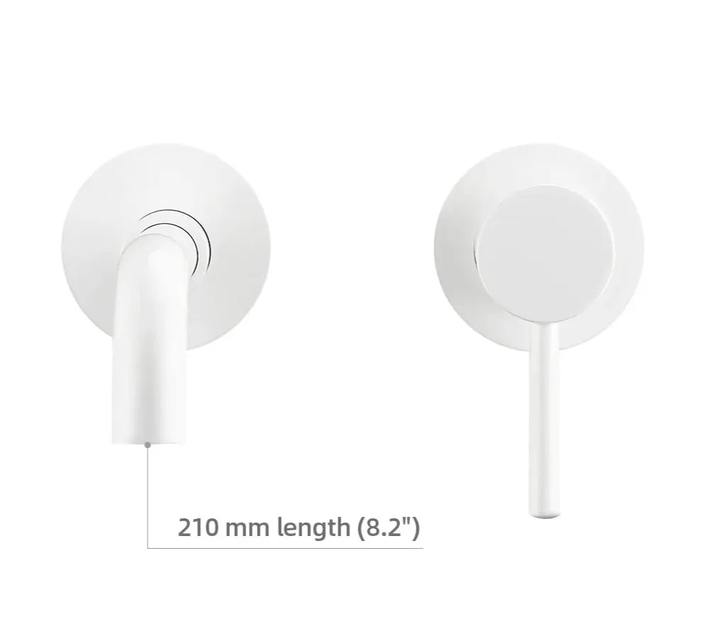Bathroom Faucet Wall-Mounted Solid Brass Brushed Stainless