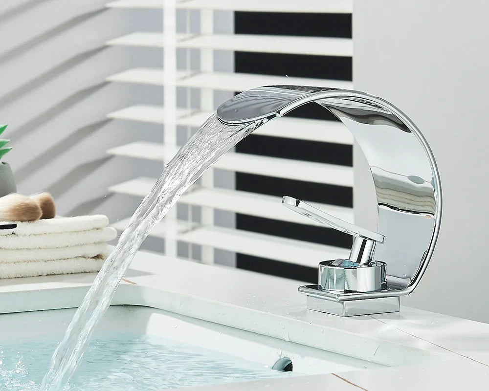 Bathroom Faucet Waterfall Brass Single Handle