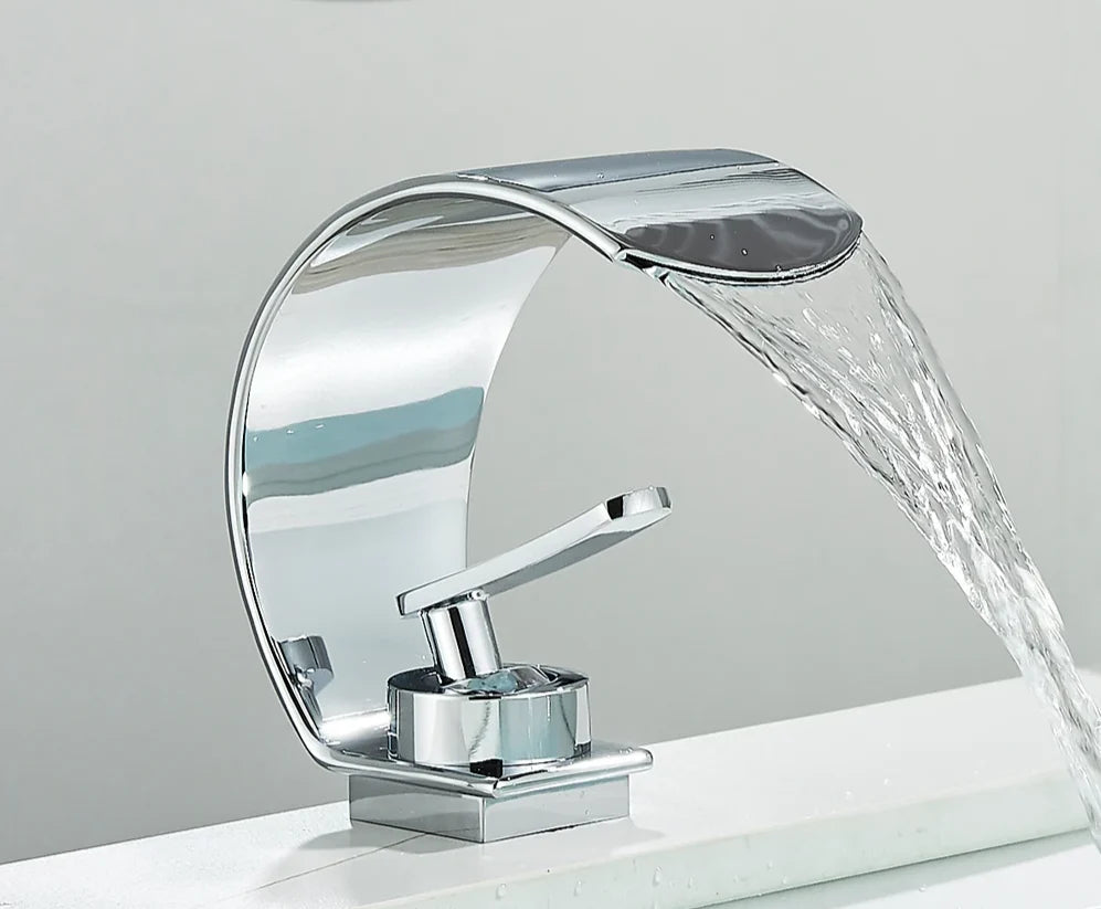 Bathroom Faucet Waterfall Brass Single Handle