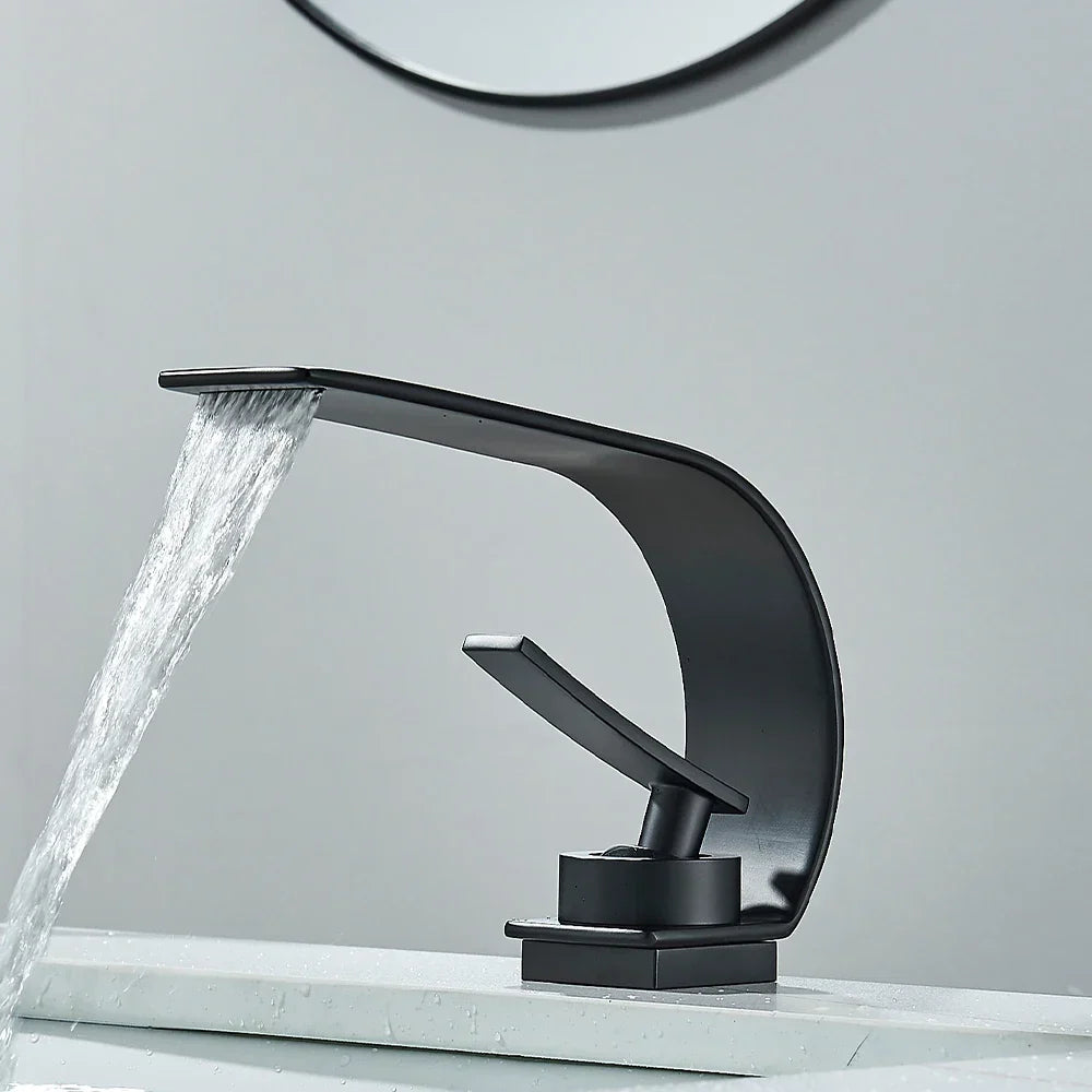 Bathroom Faucet Waterfall Brass Single Handle