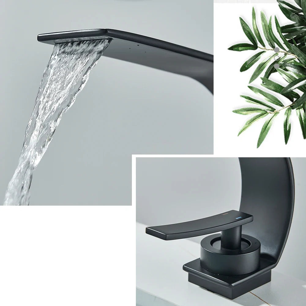 Bathroom Faucet Waterfall Brass Single Handle
