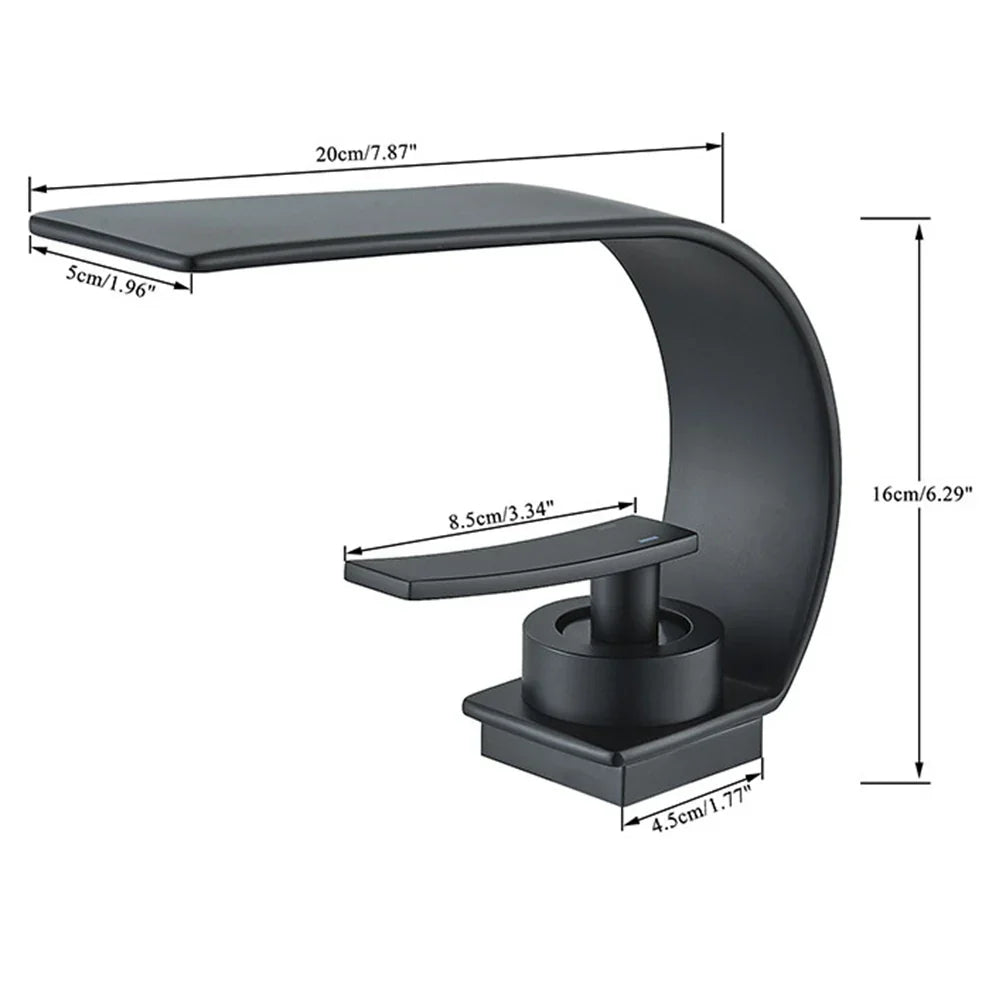 Bathroom Faucet Waterfall Brass Single Handle