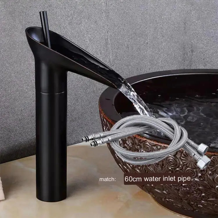 Bathroom Faucet Waterfall Spout Solid Brass Antique Finish